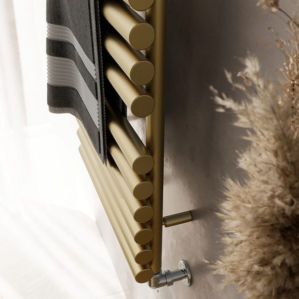 Terma Rolo Towel Brass Heated Towel Rail 1085 x 520mm - Image 3