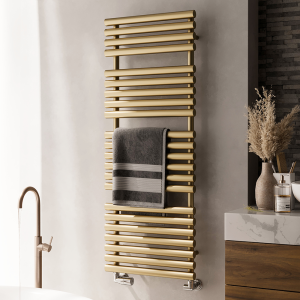 Terma Rolo Towel Brass Heated Towel Rail 1360 x 520mm
