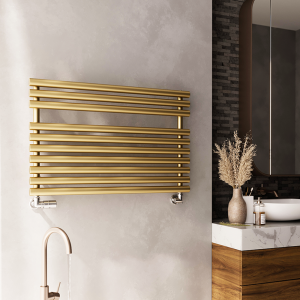 Terma Rolo Towel Brass Heated Towel Rail 590 x 900mm