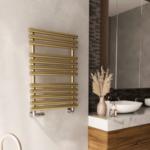 Terma Rolo Towel Brass Heated Towel Rail 755 x 520mm