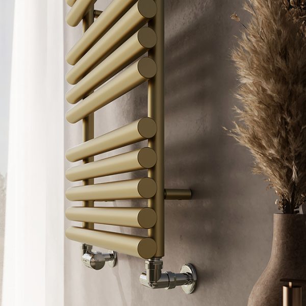 Terma Rolo Towel Brass Heated Towel Rail 755 x 520mm - Image 3