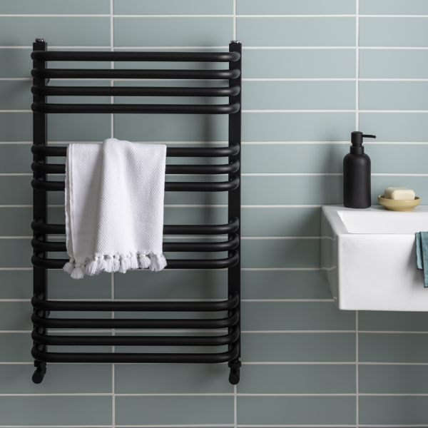 Roxbury Heated Towel Rail 500 x 760mm   Matt Black