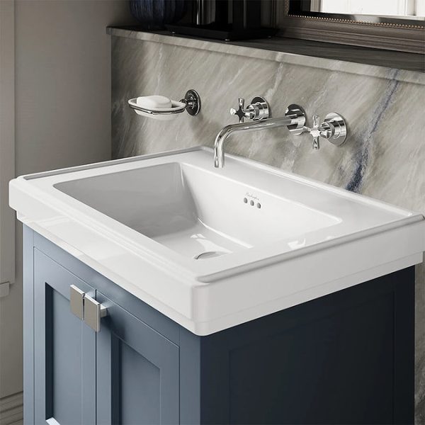 Burlington Riviera Art Deco Chrome Wall Mounted Basin Mixer - Image 3