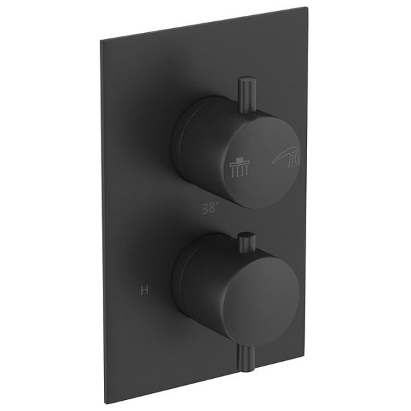 Mode Spencer Round Matt Black Twin Diverter Valve Shower Set - Image 6