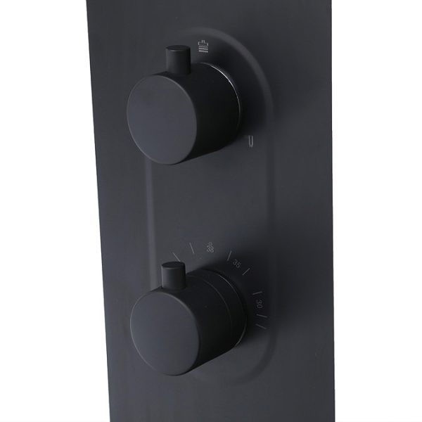 Roxbury Concealed Shower Tower Panel Matt Black - Image 4