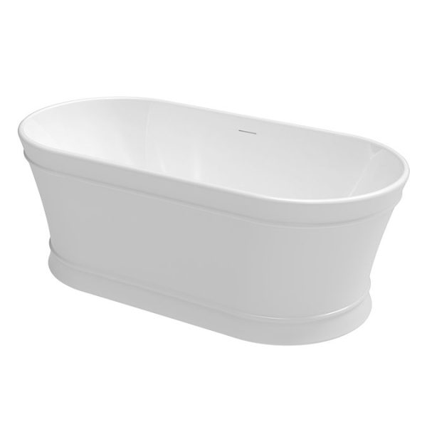 Roxbury Double Ended Curved Freestanding Bath (1650 x 780mm) with Waste - Image 2