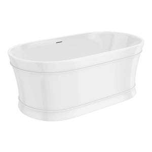 Roxbury Double Ended Curved Freestanding Bath (1650 x 780mm) with Waste