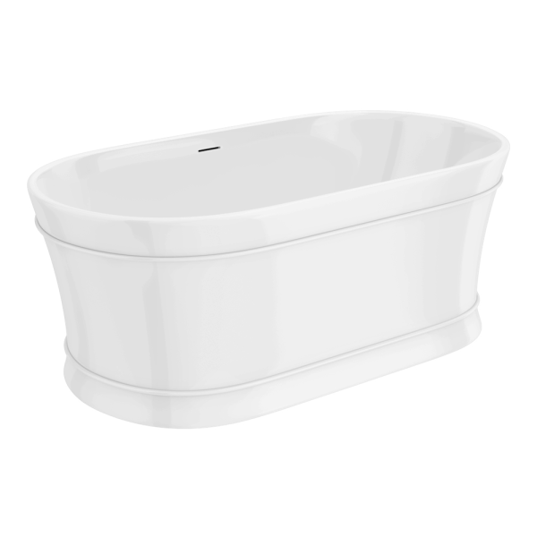 Roxbury Double Ended Curved Freestanding Bath (1650 x 780mm) with Waste