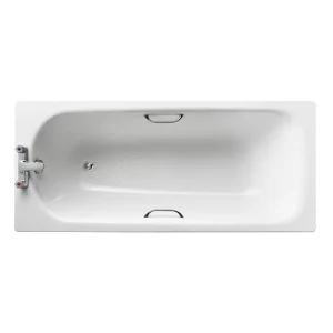 Armitage Shanks Sandringham 21 1600 x 700mm 2TH Steel Bath with Handgrips & Anti Slip