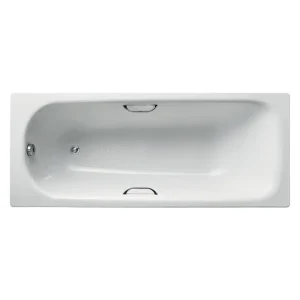 Armitage Shanks Sandringham 21 1700 x 700mm 0TH Steel Bath with Handgrips & Anti Slip