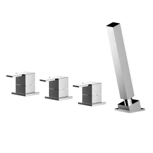 Nuie Sanford Chrome Deck Mounted 4TH Bath Shower Mixer