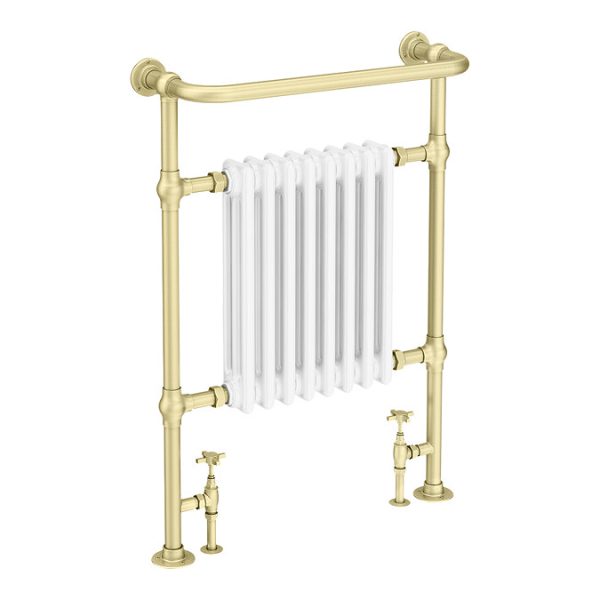Chatsworth Savoy Brushed Brass Traditional Heated Towel Rail Radiator - Image 3