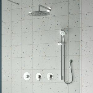Nuie Luxury Spa Collection Arvan 2 Outlet Shower Bundle with Slider Rail Kit + Fixed Head