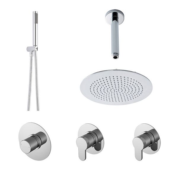 Nuie Luxury Spa Collection Arvan 2 Outlet Shower Bundle with Shower Handset + Fixed Head - Image 3