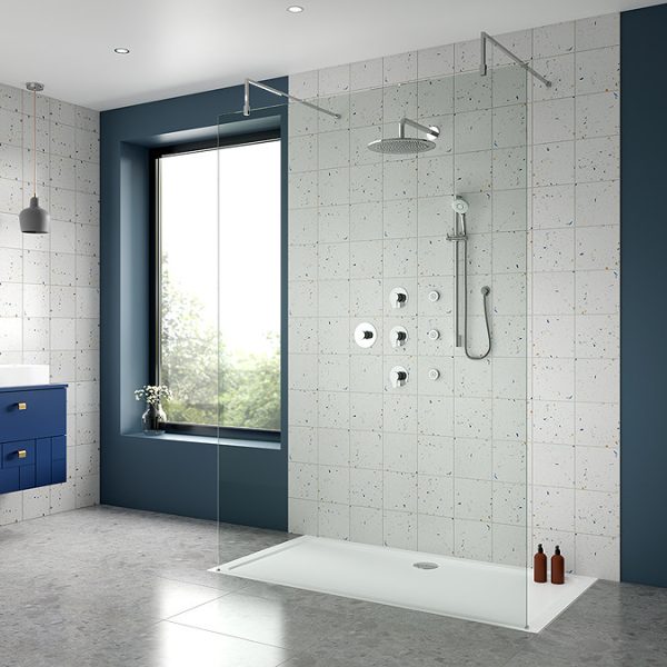 Nuie Luxury Spa Collection Arvan 3 Outlet Shower Bundle with Slider Rail Kit, Fixed Head + Body Jets - Image 2