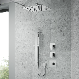 Nuie Luxury Spa Collection Windon 2 Outlet Shower Bundle with Sliding Rail Kit + Fixed Head