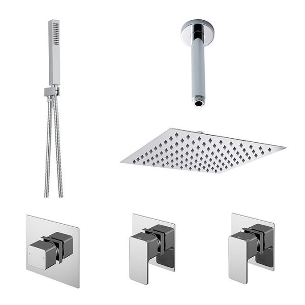Nuie Luxury Spa Collection Windon 2 Outlet Shower Bundle with Shower Handset + Fixed Head - Image 3