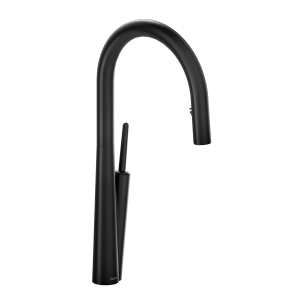 Riobel Solstice Single Lever Kitchen Mixer with Pull Down Spray   Black