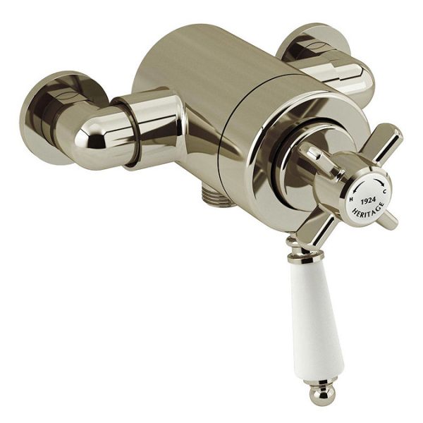 Heritage Dawlish Exposed Shower with Premium Flexible Riser Kit   Vintage Gold - Image 2