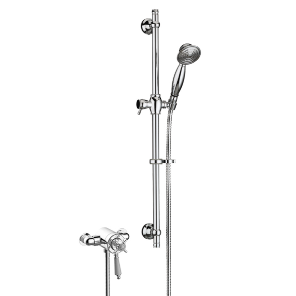 Heritage Dawlish Exposed Shower with Premium Flexible Riser Kit   Chrome