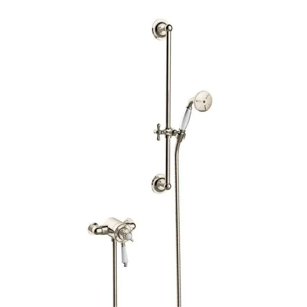 Heritage Dawlish Exposed Shower with Premium Flexible Riser Kit   Vintage Gold