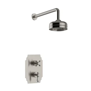 Heritage Glastonbury Recessed Shower with Premium Fixed Head Kit   Brushed Nickel