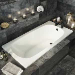 Aurora 1400 x 700mm 2TH Steel Enamel Bath