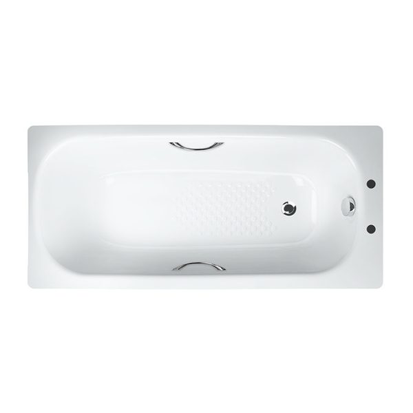 Aurora 1700 x 700mm 2TH Steel Enamel Bath with Grips   Slip Resistant - Image 4