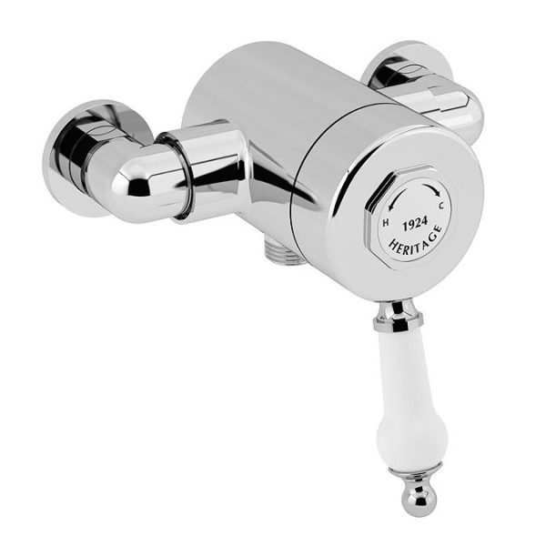 Heritage Glastonbury Exposed Shower with Premium Flexible Riser Kit   Chrome - Image 2