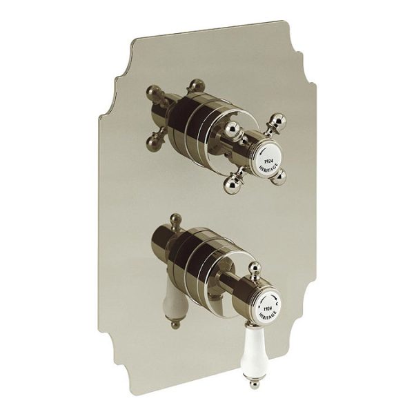Heritage Glastonbury Recessed Shower with Premium Fixed Head & Flexible Riser Kit   Vintage Gold - Image 2