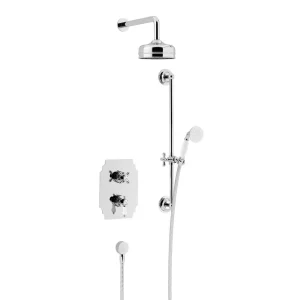 Heritage Glastonbury Recessed Shower with Premium Fixed Head & Flexible Riser Kit   Chrome