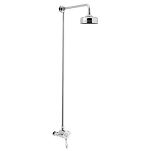 Heritage Glastonbury Exposed Shower with Premium Fixed Riser Kit   Chrome