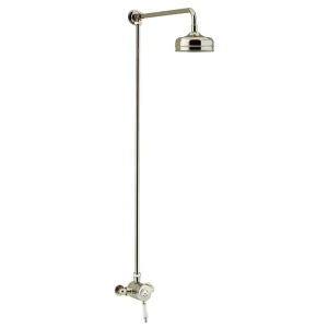 Heritage Glastonbury Exposed Shower with Premium Fixed Riser Kit   Vintage Gold