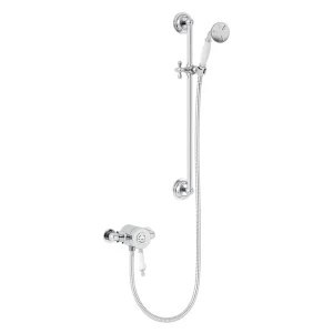 Heritage Glastonbury Exposed Shower with Premium Flexible Riser Kit   Chrome
