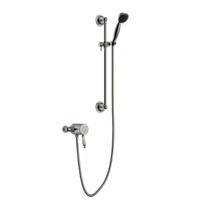 Heritage Glastonbury Exposed Shower with Premium Flexible Riser Kit   Brushed Nickel