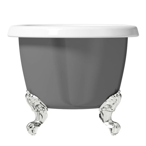 The Bath Co. Dulwich 1695 x 740mm Grey Roll Top Freestanding Bath with Chrome Feet - Image 5