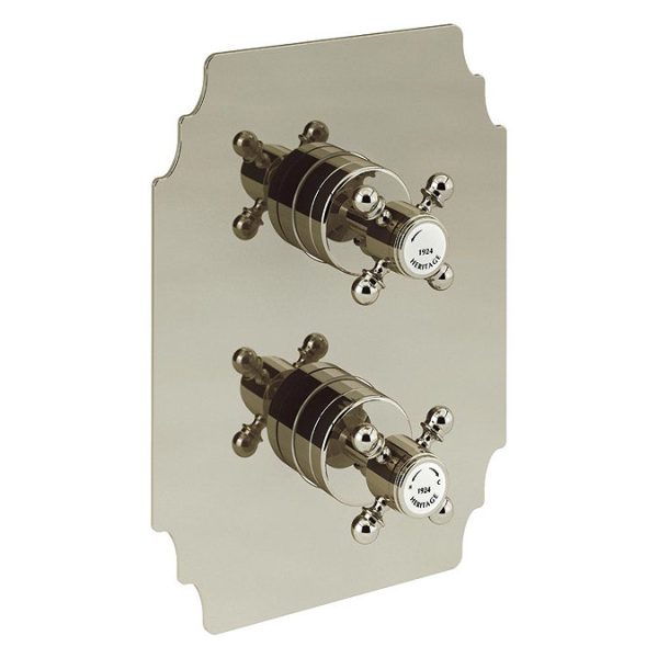 Heritage Hartlebury Recessed Shower with Premium Fixed Head and Flexible Riser Kit   Vintage Gold - Image 2