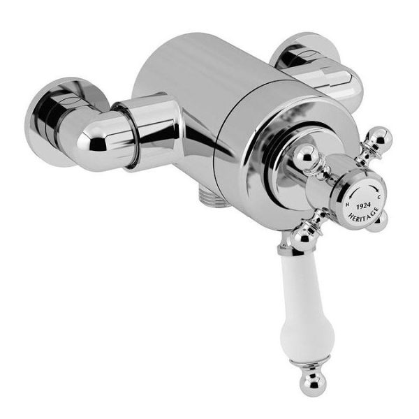 Heritage Hartlebury Exposed Shower with Premium Flexible Riser Kit   Chrome - Image 2