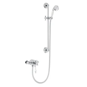 Heritage Hartlebury Exposed Shower with Premium Flexible Riser Kit   Chrome