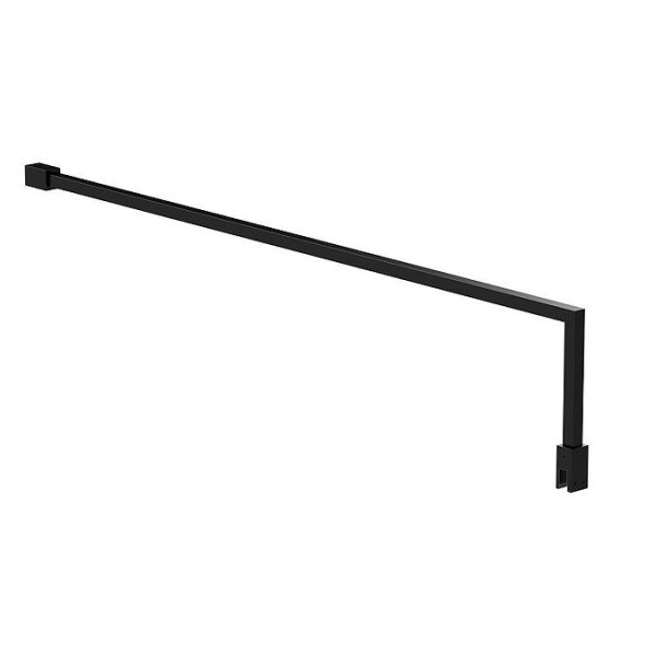 Venice Matt Black Outer Framed 8mm Wetroom Screen with Support Arm (1950mm High) - Image 3