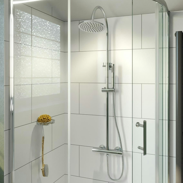 Orchard Derwent Chrome Round Head Shower Riser System
