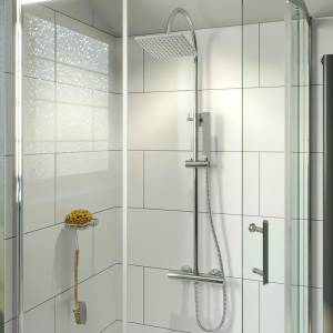 Orchard Derwent Chrome Square Head Shower Riser System