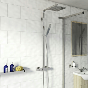 Orchard Wye Thermostatic Square Shower System   Chrome