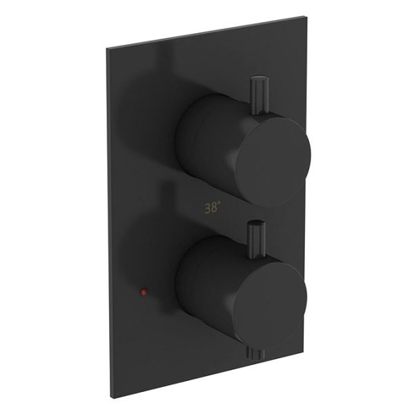 Mode Spencer Round Twin Valve Shower Set   Matt Black - Image 5