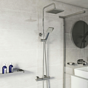 Orchard Elsdon Chrome Square Thermostatic Exposed Mixer Shower