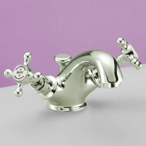 Silverdale Victorian Basin Monobloc Tap with Pop Up Waste Nickel