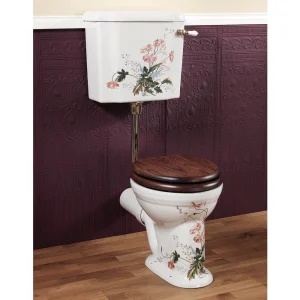 Silverdale Victorian Garden Pattern Low Level Toilet   Excludes Seat