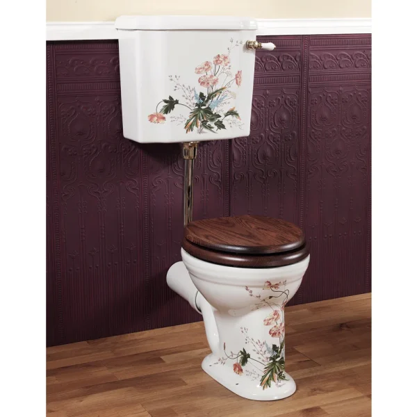 Silverdale Victorian Garden Pattern Low Level Toilet   Excludes Seat