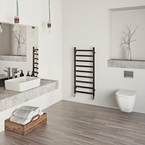 Terma Simple Heban Black Heated Towel Rail 1080 x 500mm - Image 2