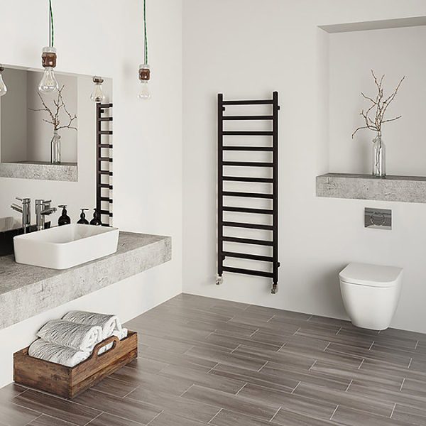 Terma Simple Heban Black Heated Towel Rail 1440 x 500mm - Image 2